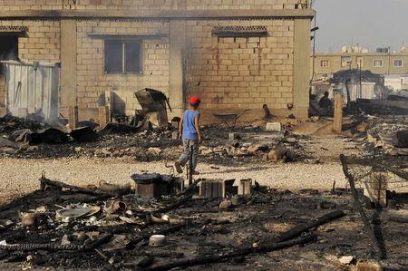 As tents burnt, Many Syrian outcasts escape away from Lebanon camp